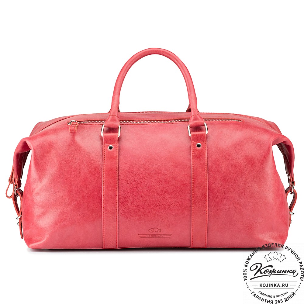 Кожаная дорожно-спортивная сумка Англия (красная)