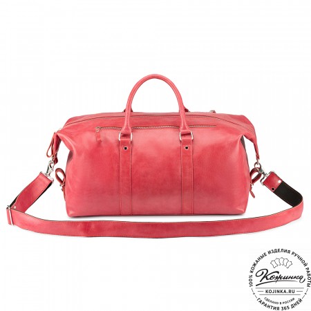 Кожаная дорожно-спортивная сумка Англия (красная)
