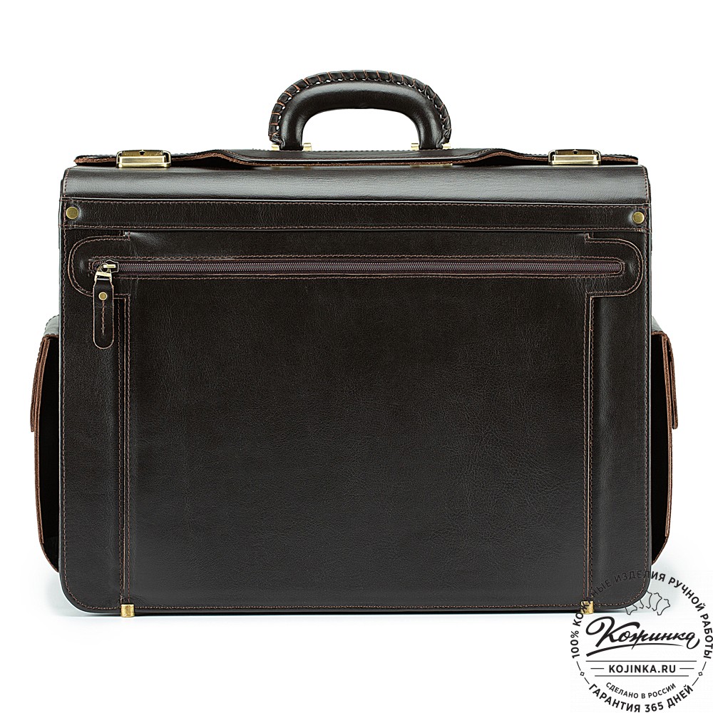 Кожаный портфель-кофр "Аркадий" (тёмно-коричневый)