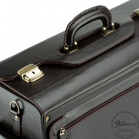 Кожаный портфель-кофр "Аркадий" (тёмно-коричневый)