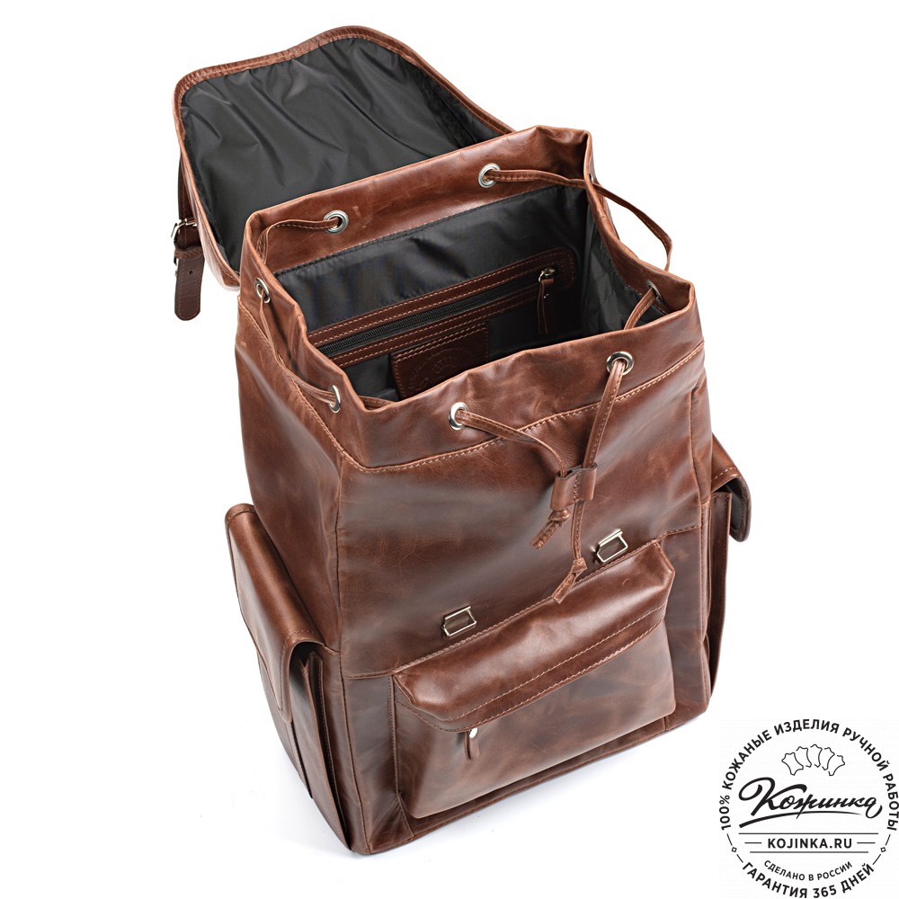 Кожаный рюкзак "Ганнибал" (коричневый воск)