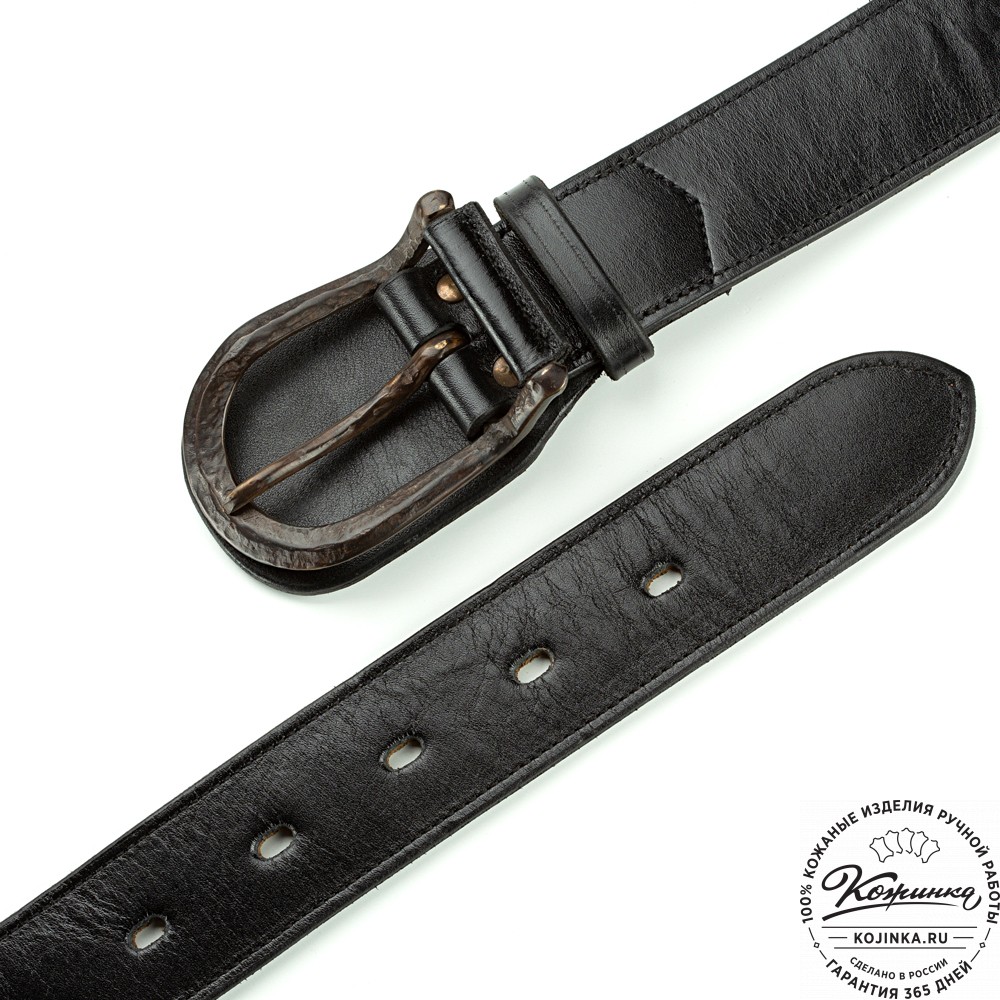 Кожаный ремень "Мормонт"  (чёрный)