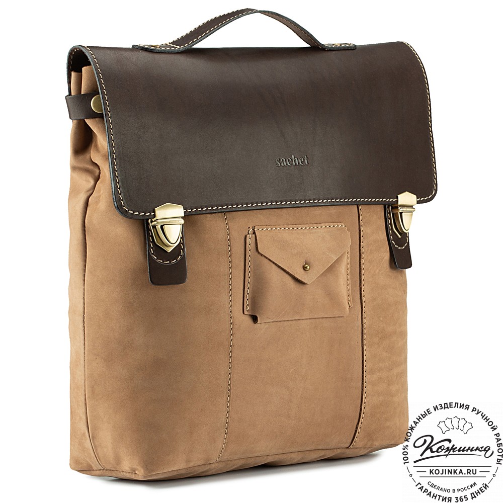 Кожаный рюкзак "Школьник" (светло-коричневый нубук)