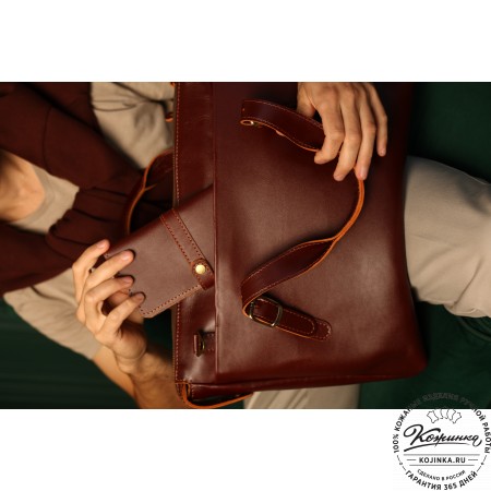 Кожаная деловая сумка "Франклин" (коричневый эксклюзив)