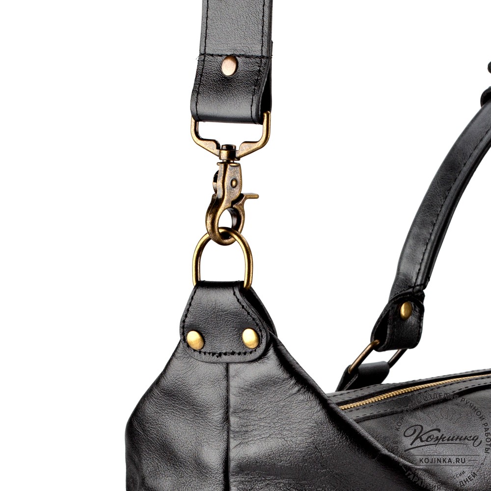 Кожаная дорожная сумка "Магнум" (чёрная)