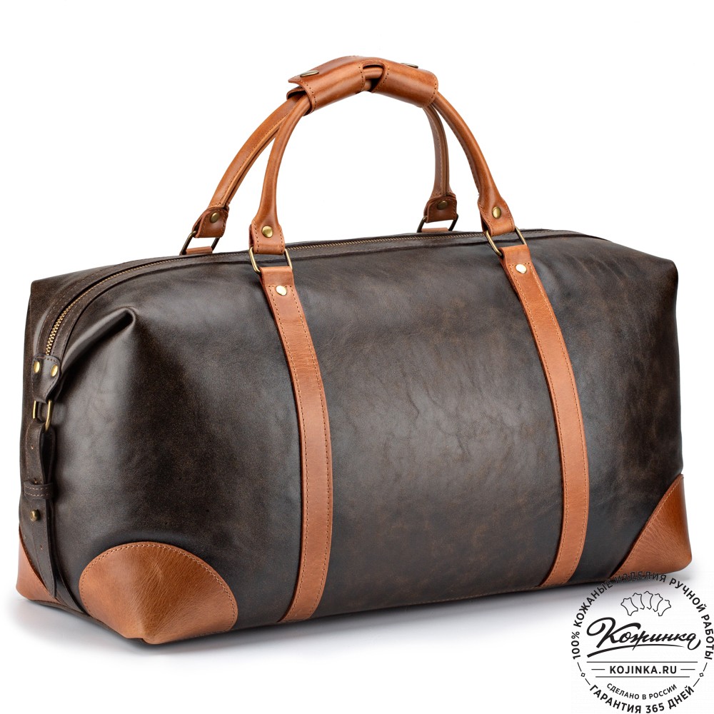 Кожаная дорожная сумка "Магнум" (коричневая наппа)
