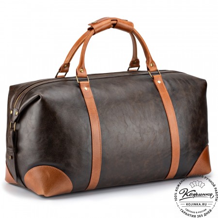 Кожаная дорожная сумка "Магнум" (коричневая наппа)