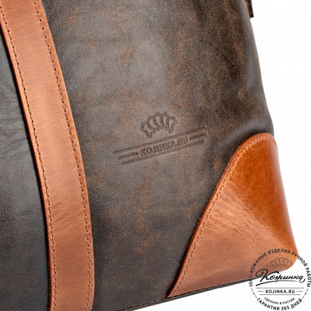 Кожаная дорожная сумка "Магнум" (коричневая наппа)