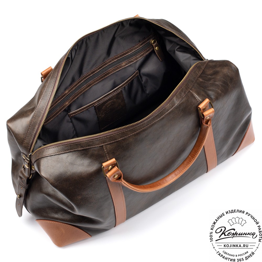 Кожаная дорожная сумка "Магнум" (коричневая наппа)