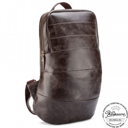 Кожаный рюкзак "Беверли" (тёмно-коричневый антик)