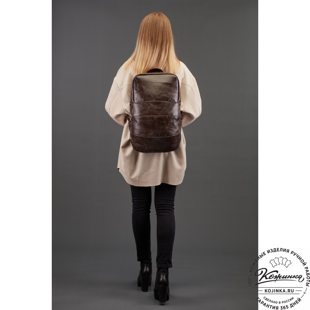 Кожаный рюкзак "Беверли" (рыжий)