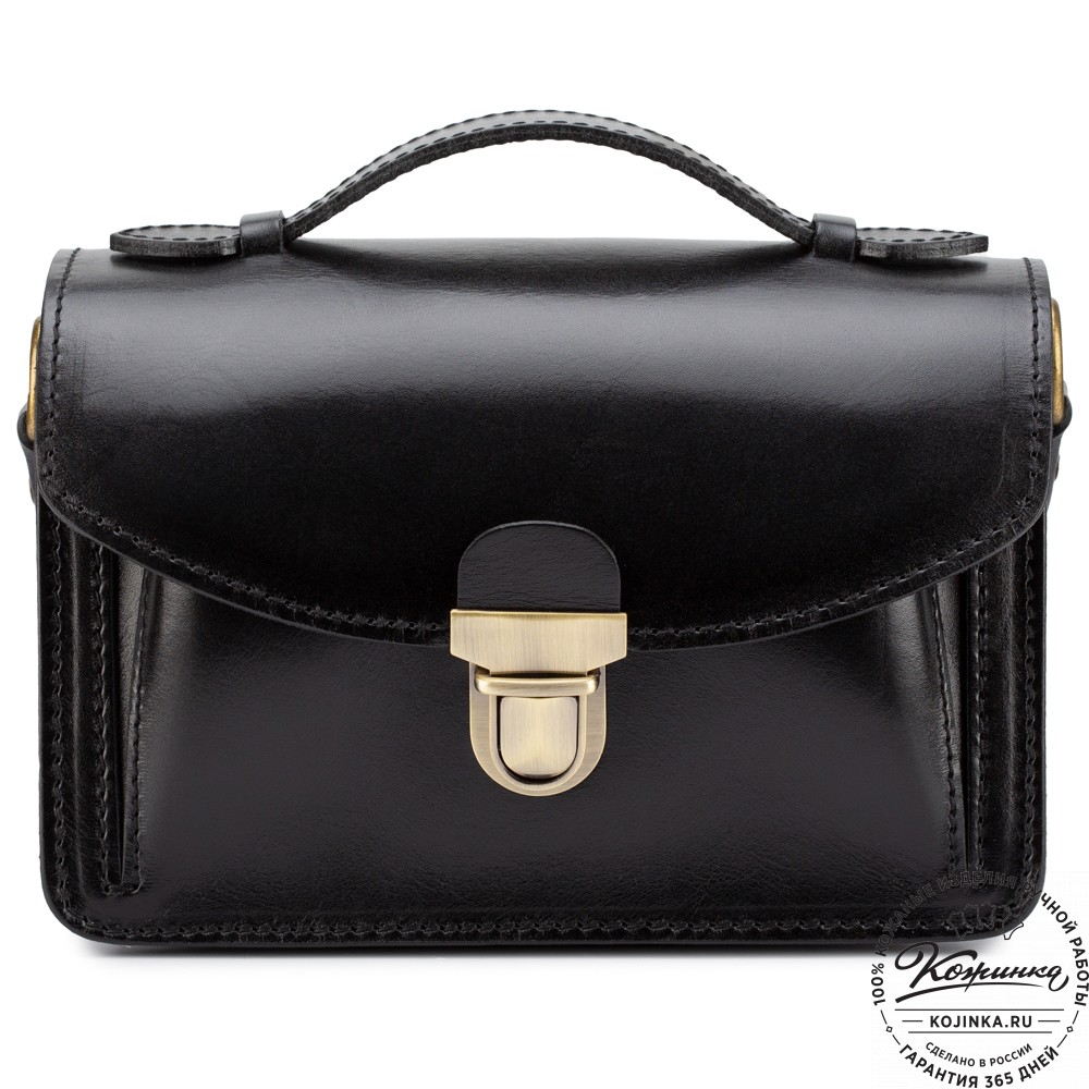 Кожаная барсетка "БС-Б1" (черная)