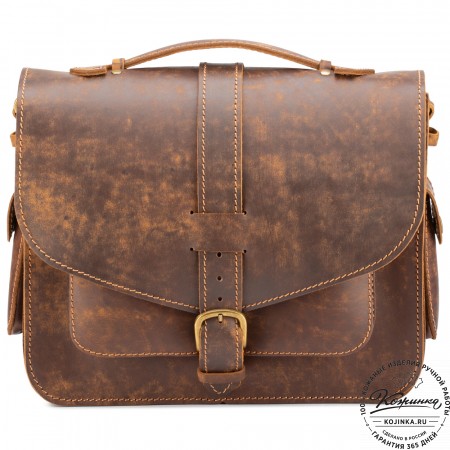 Кожаная  сумка "Леонардо" (старение коричневое)