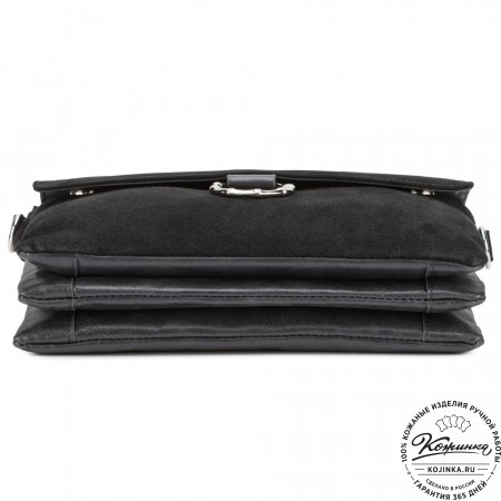 Женская сумка из кожи и замши  "Мишель" (чёрная)