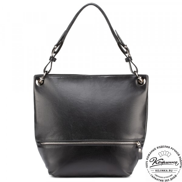 Женская кожаная сумка "Бэлла" (чёрная). фото 1