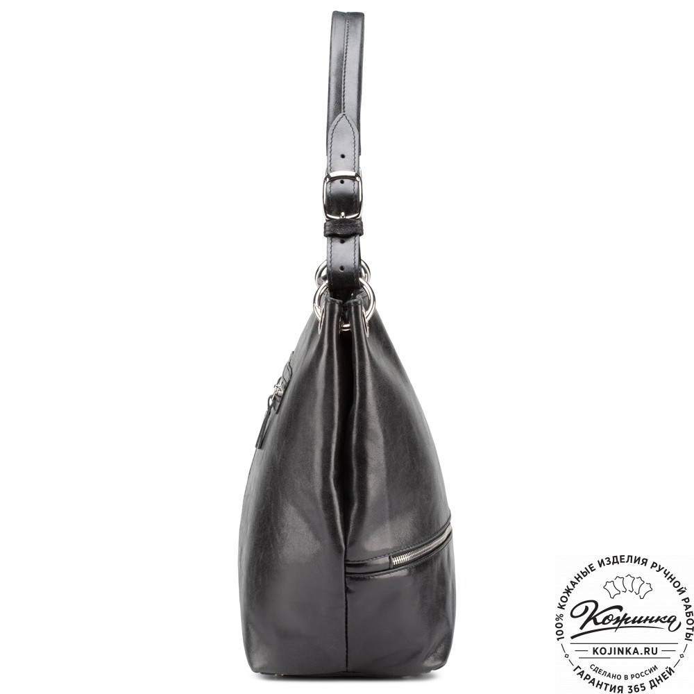 Женская кожаная сумка "Бэлла" (чёрная)