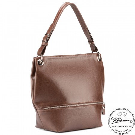 Женская кожаная сумка "Бэлла" (коричневая)