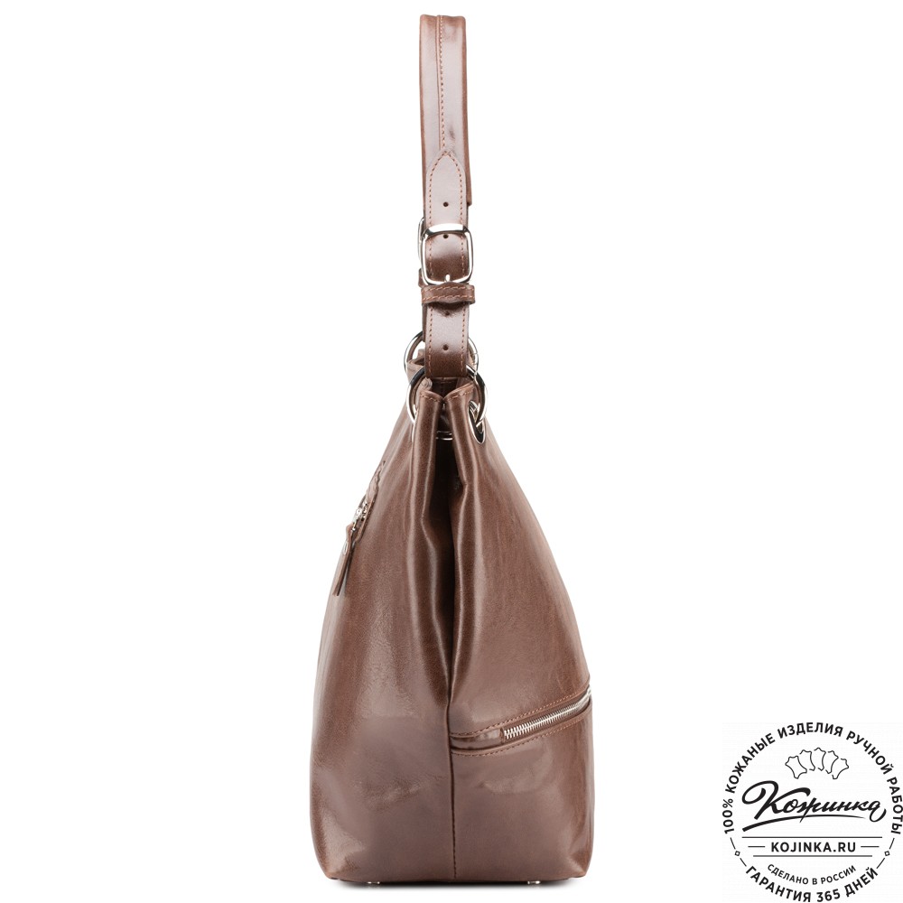 Женская кожаная сумка "Бэлла" (коричневая)