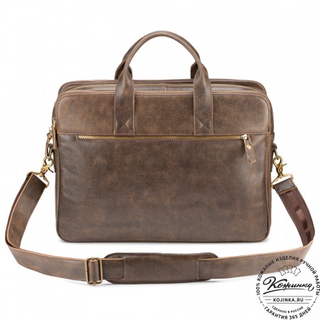Кожаная деловая сумка "Густав" (коричневая наппа)