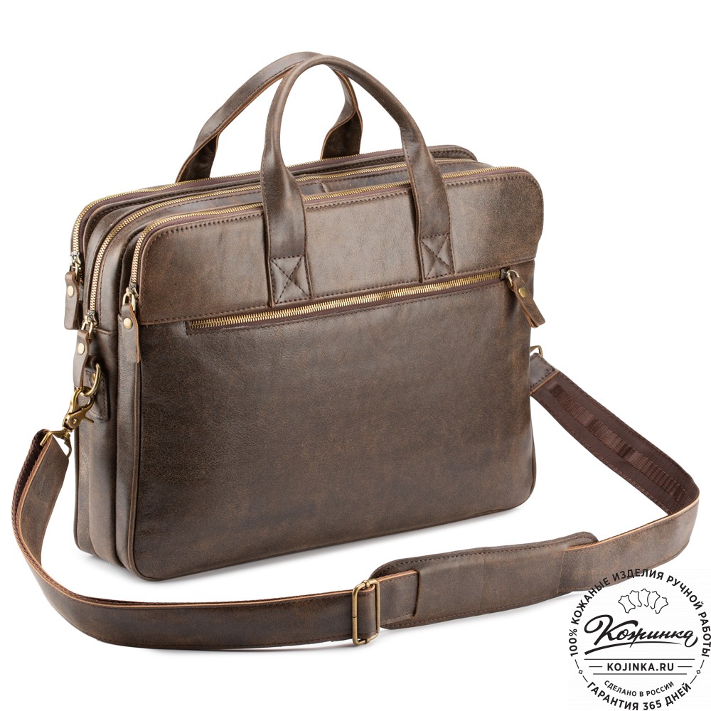 Кожаная деловая сумка "Густав" (коричневая наппа)