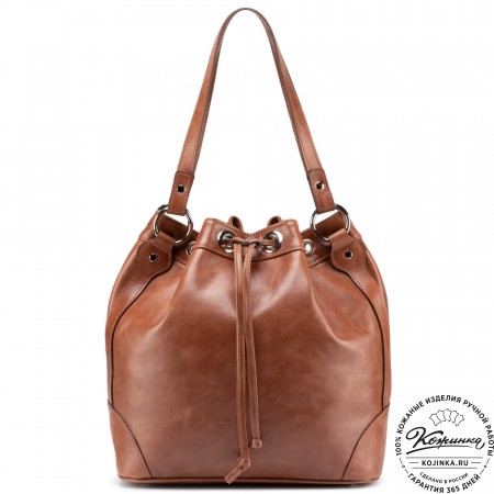Женская кожаная сумка "Тельма" (коричневая)