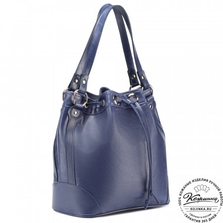 Женская кожаная сумка "Тельма" (синяя)