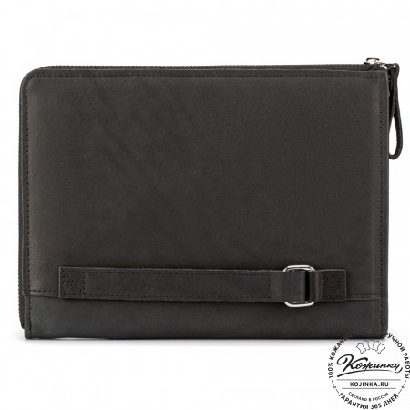 Кожаная папка для документов "Кейптаун" (черный крейзи)