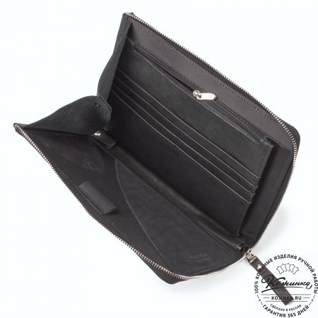 Кожаная папка для документов "Кейптаун" (черный крейзи)