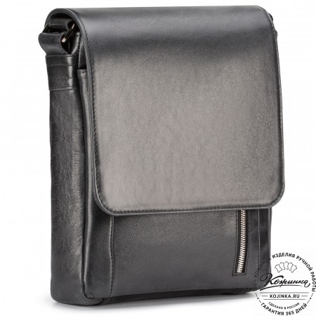 Мужская кожаная сумка "Рига" (черная)
