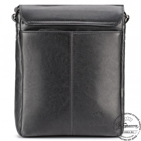 Мужская кожаная сумка "Рига" (черная)