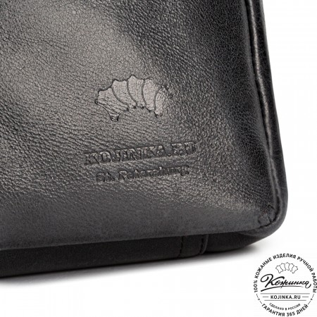 Мужская кожаная сумка "Рига" (черная)