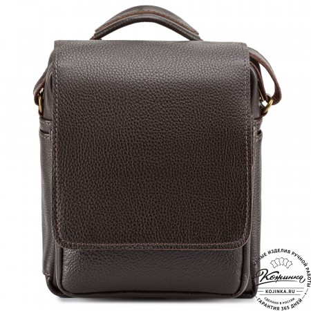 Кожаная сумка через плечо "Шерлок" (тёмно-коричневая)