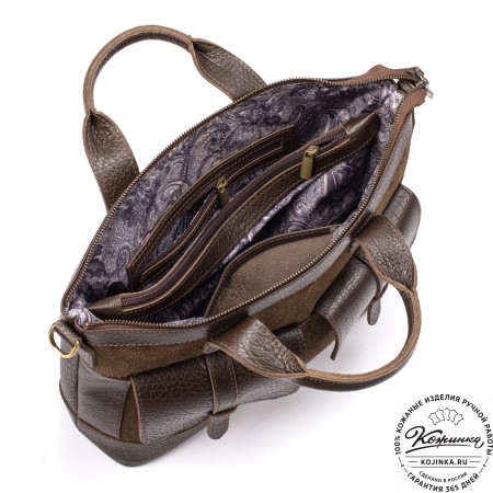 Женская кожаная сумка "Эльза" (коричневая)