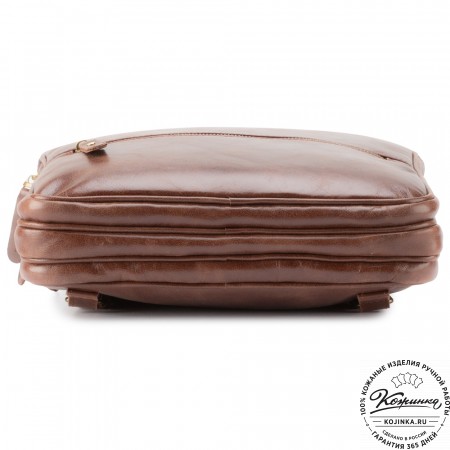 Кожаный рюкзак-сумка "Майя" (коричневый)