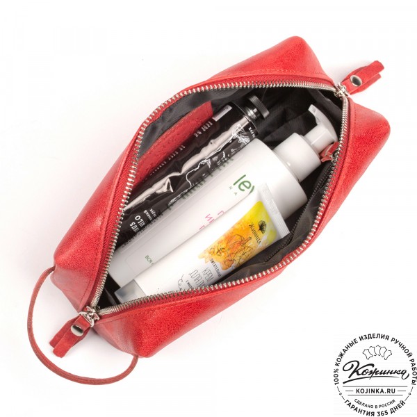 Кожаный несессер "Гремлин" (красный). фото 1