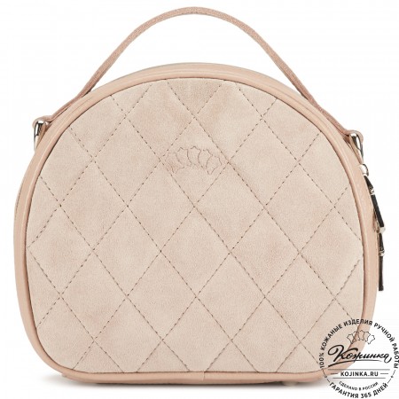 Женская кожаная сумка "Селин" (пудра)