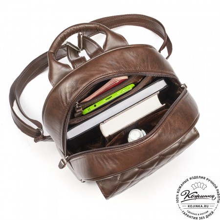 Женский кожаный рюкзак "Гермиона" (коричневый)