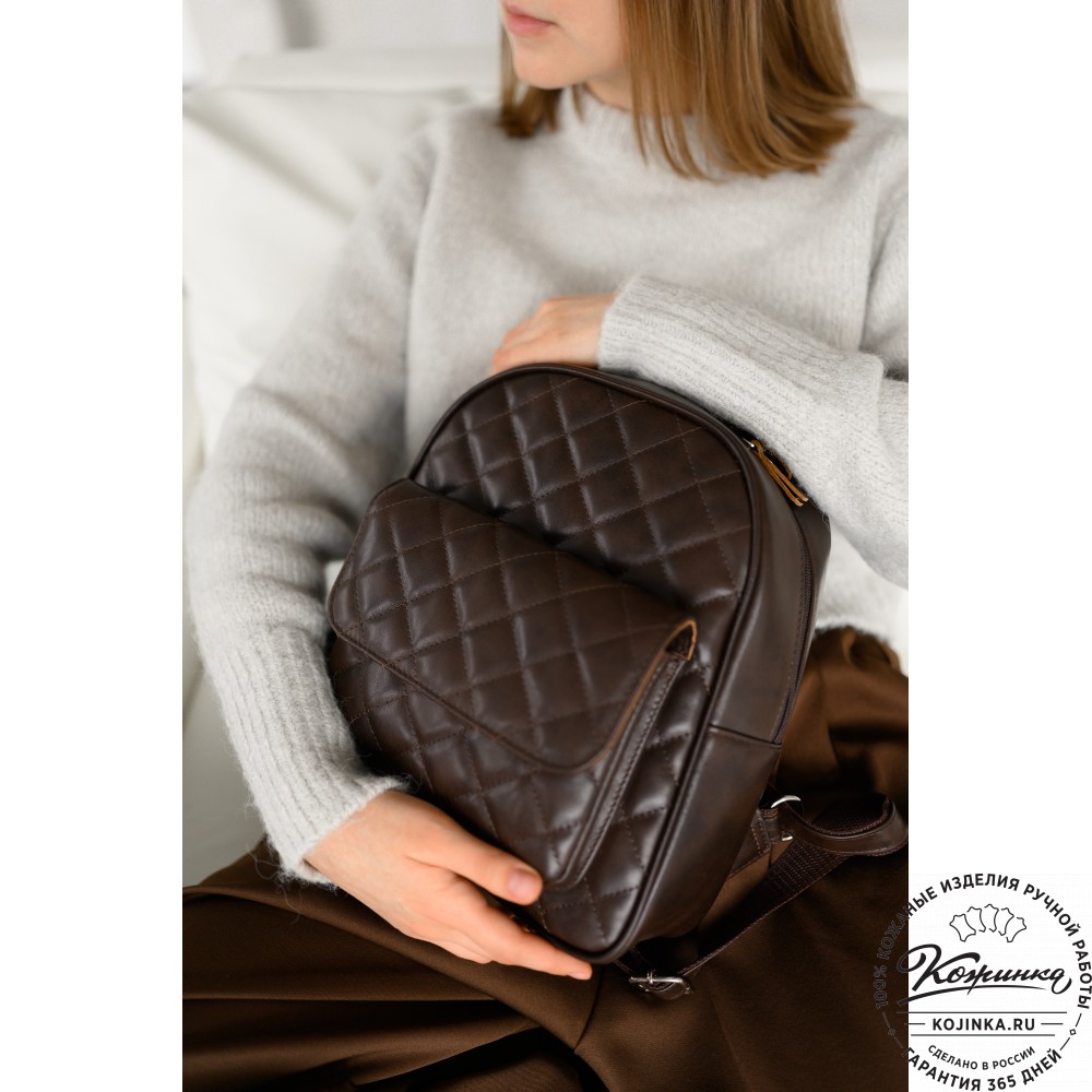 Женский кожаный рюкзак "Гермиона" (коричневый)