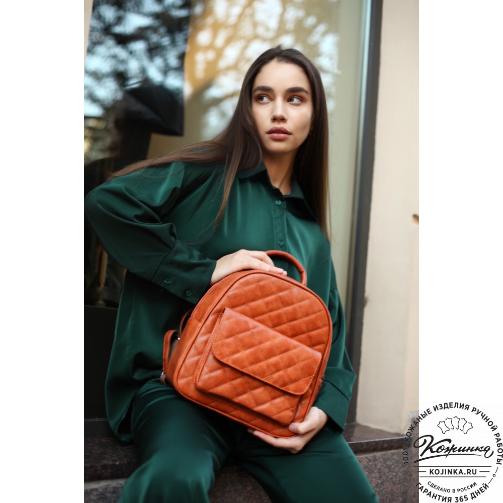 Женский кожаный рюкзак "Гермиона" (чёрный)