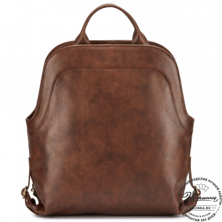 Женский кожаный рюкзак-сумка "Греция" (коричневая гладкая кожа)