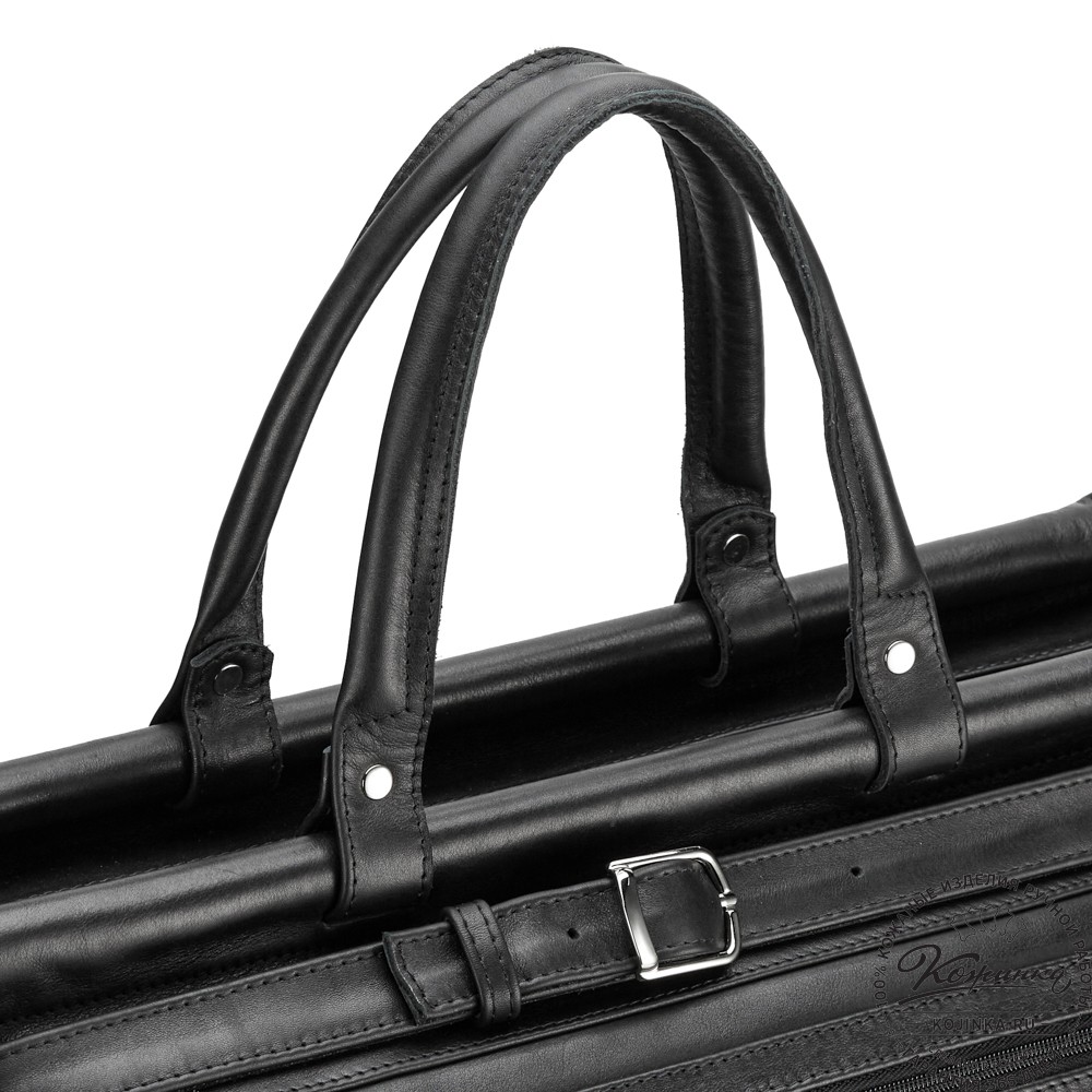 Кожаный дорожный саквояж "Сальери" (чёрный)