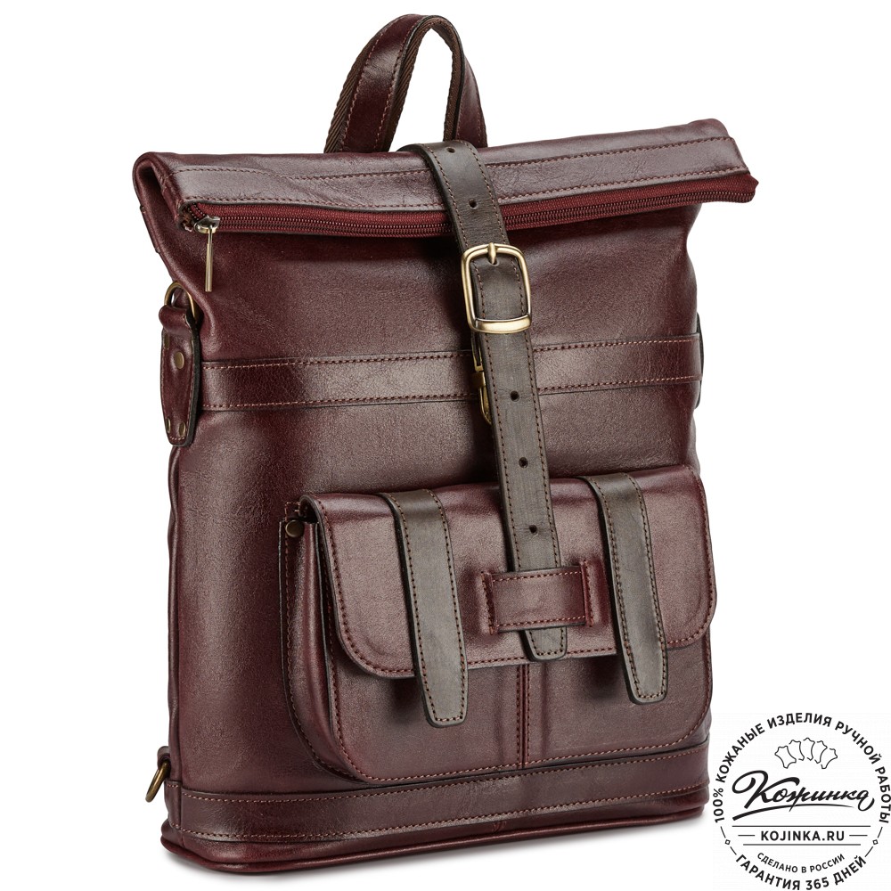 Кожаная сумка-рюкзак "Сан-Тропе" (вишня)
