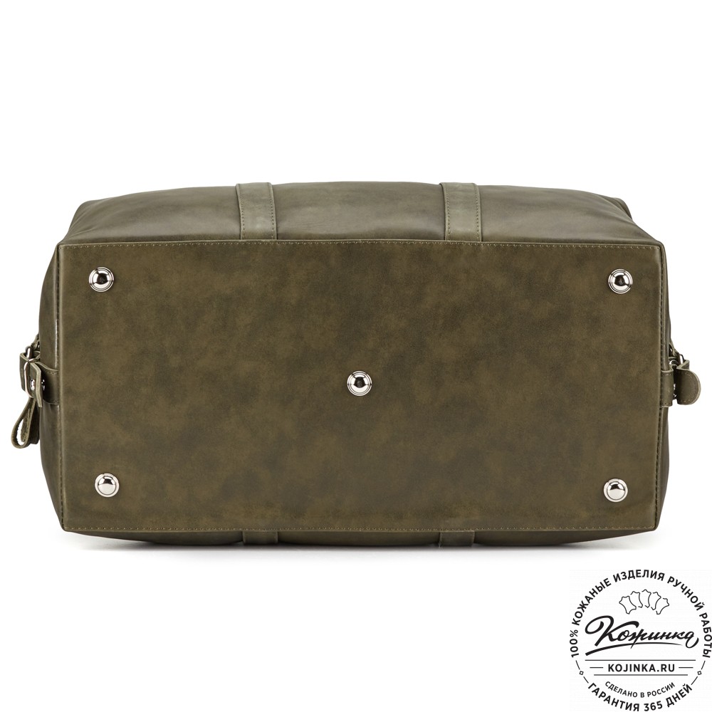 Кожаная дорожно-спортивная сумка Англия (хаки гладкая кожа)