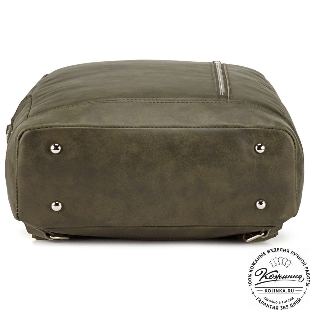Кожаный рюкзак "Дрезден" (хаки гладкая кожа)