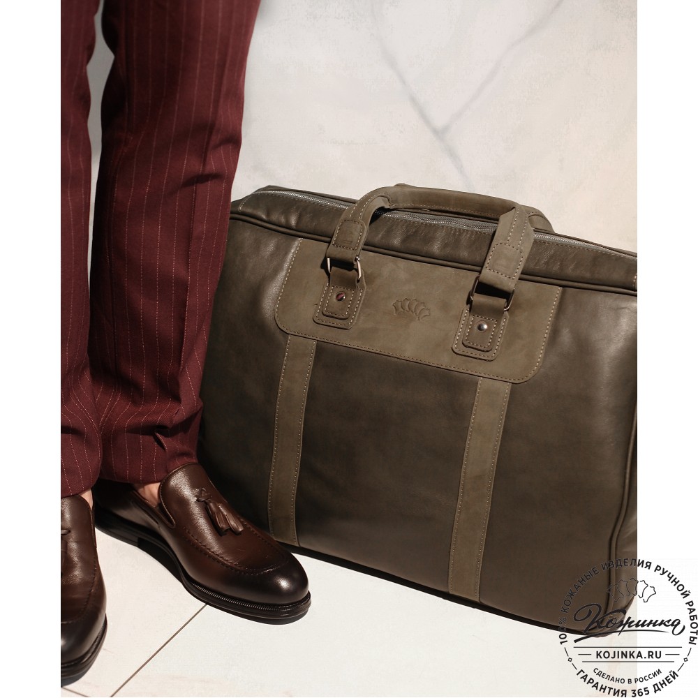 Кожаная дорожная сумка "Ирландия" (коричневая гладкая кожа)
