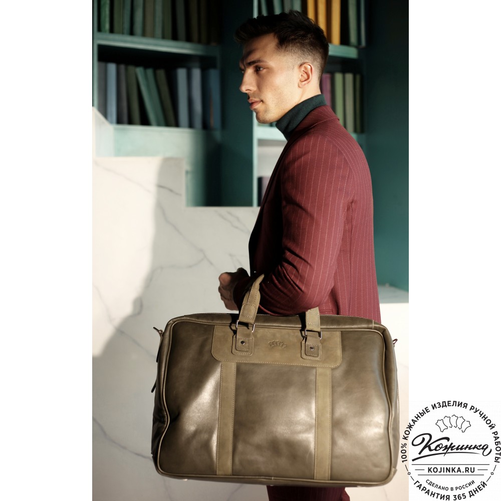 Кожаная дорожная сумка "Ирландия" (коричневая гладкая кожа)