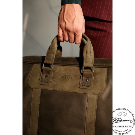 Кожаная дорожная сумка "Ирландия" (коричневая гладкая кожа)