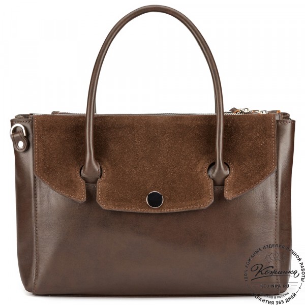 Женская кожаная сумка "Сильвия" (коричневая). фото 1
