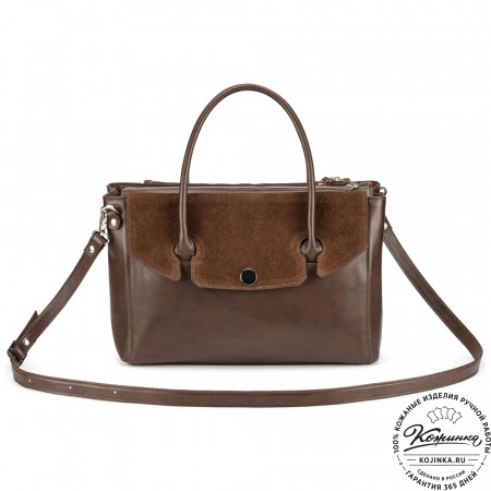 Женская кожаная сумка "Сильвия" (коричневая)
