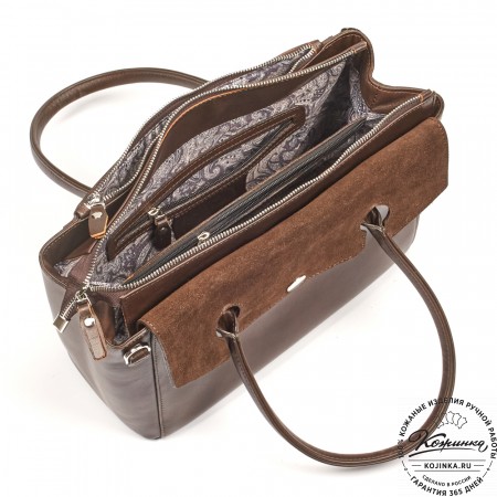 Женская кожаная сумка "Сильвия" (коричневая)